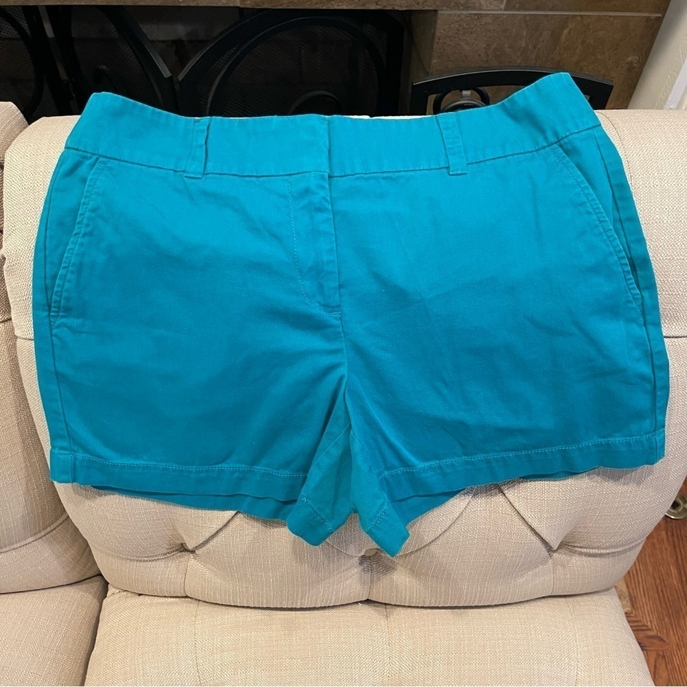 BE:  Loft outlet Shorts Womens 6 Greenish Blue Cotton Blend 4” inseam